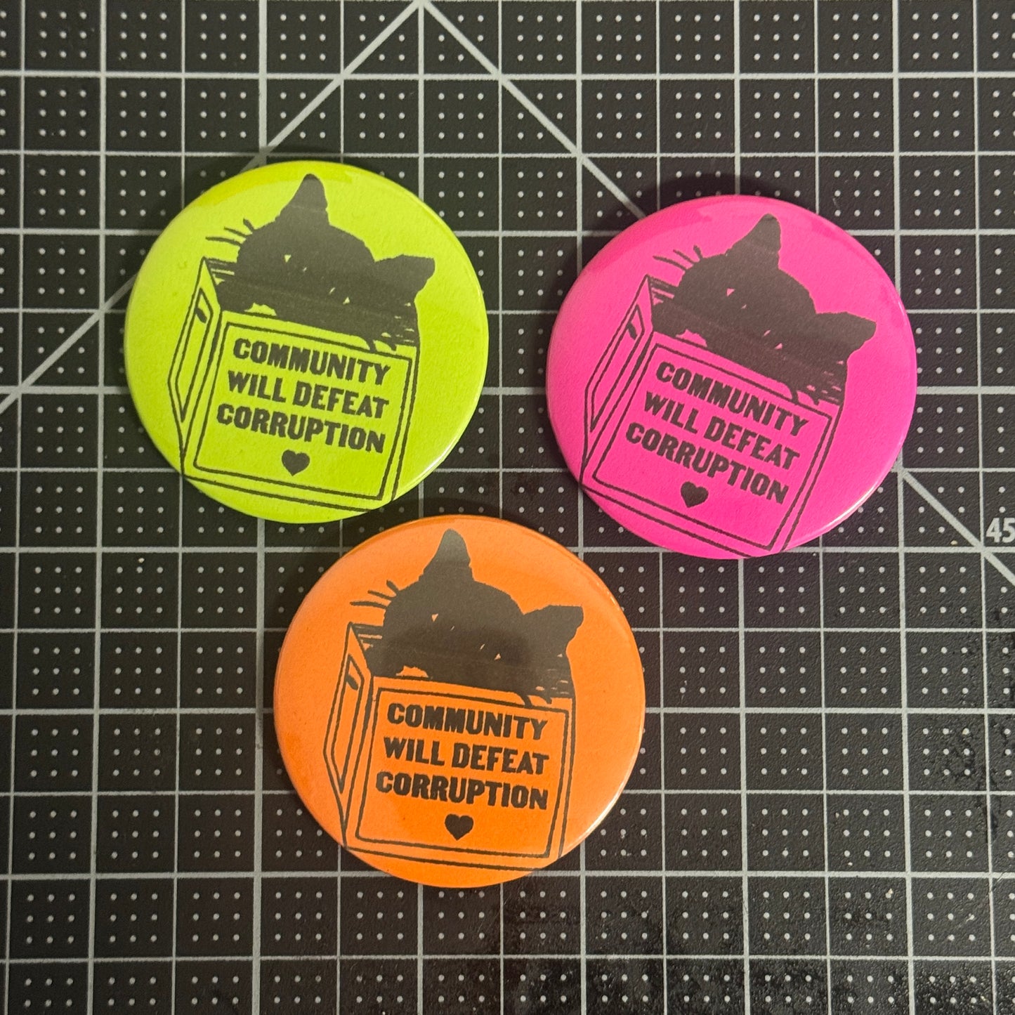 'Community will Defeat Corruption' Button