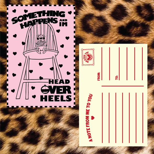'Head Over Heels' Love Note Postcard